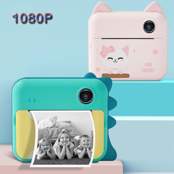 

digital cameras dinosaur children instant print 1080p hd kids instantane polaroid camera toys for girls boys christmas present birthday gift