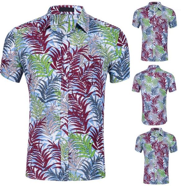 

fashionable men's new short sleeves of beach wind printing fashion cotton short sleeve mens shirts fashion #4f121, White;black