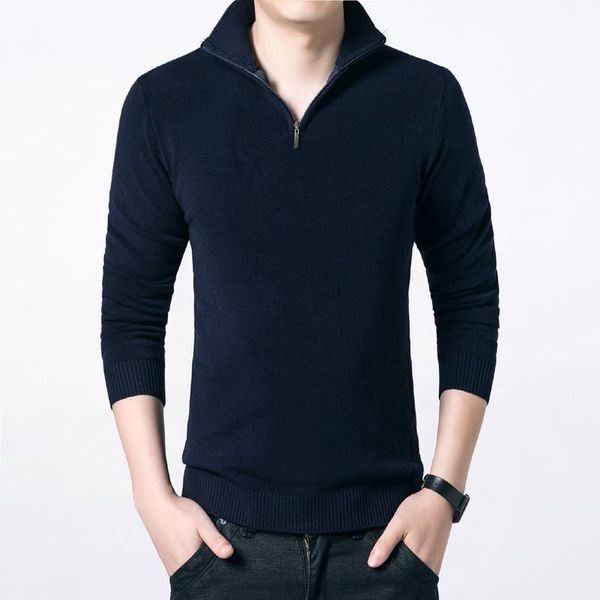 

2020 new autumn and winter fashion brand casual sweater man solid slim pullovers1, White;black