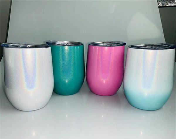 

12oz glitter wine tumbler with lid double vacuum insulated wine glass for keeping wine coffee drinks champagne sparkly color