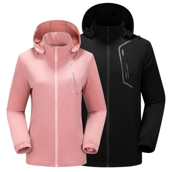 

spring and autumn men thin men's jacket detachable hat casual couples waterproof outdoor sports women coat, Blue;black