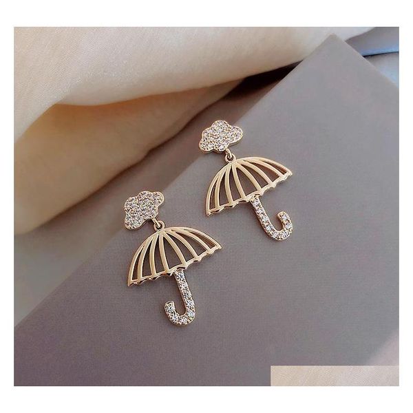 

s950 fashion jewelry s925 silver needle love umbrella earrings niche design dangle stud earrings bcf4u