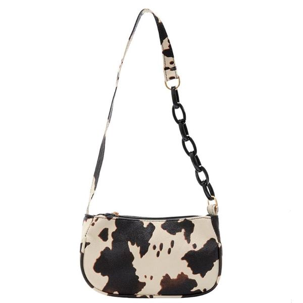 

luxury designer women handbags fashion casual pu shoulder bags milk cow print pattern crossbody bag for women 2021 female chain