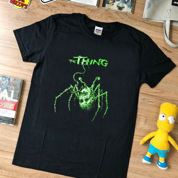 

vtg rare the thing rare horror movie, john carpenter black reprint round neck men tee hoodie designers t shirts sweatshirt