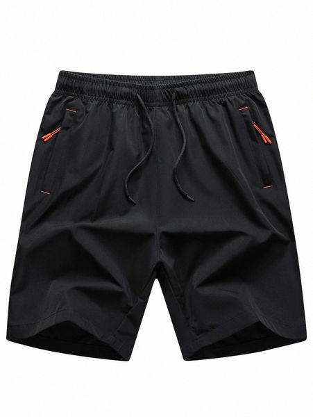 

men drawstring waist shorts 35yq#, Black