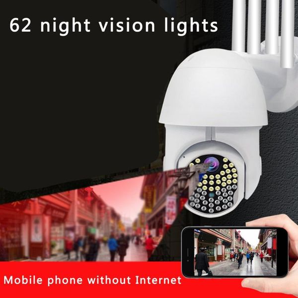 

62led 2.4g wifi security camera onvif wifi 1080p wireless speed dome cctv ptz outdoor infrared night vision waterproof camera
