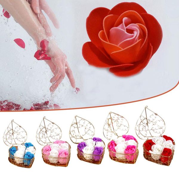 

6 artificial rose flower gift box artificial rose birthday mother's day valentines day gifts festival wedding party decoration