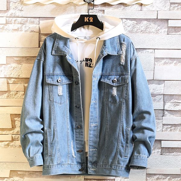 

2021 New Spring Autumn Men's Quality Fashion Denim Jacket Size Big Clothing Y8fj, Black;brown