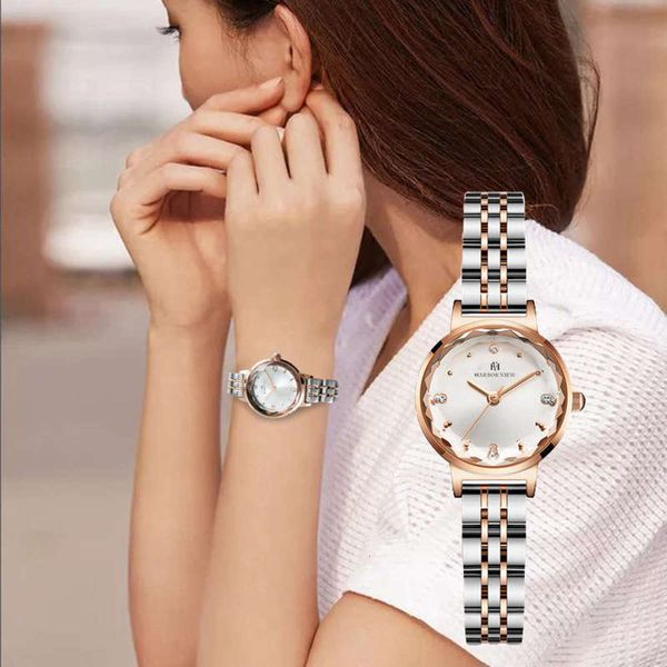 

fashion classic harpor business light veiw luxury simple women's watch waterproof diamond fine steel quartz watch, Slivery;brown