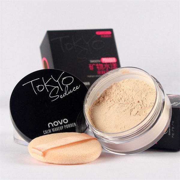 

new novo 4 colors loose powder face skin finish transparent mineral makeup cosmetic foundation setting powder 0198