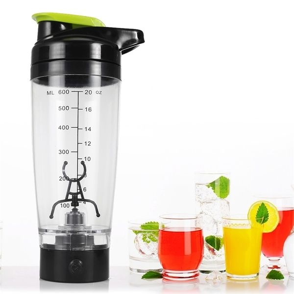 600ml elétrico automático vórtice proteína agitador de plástico criativo BPA livre esportes minha garrafa de água Leite agitar garrafas de agitador 201204