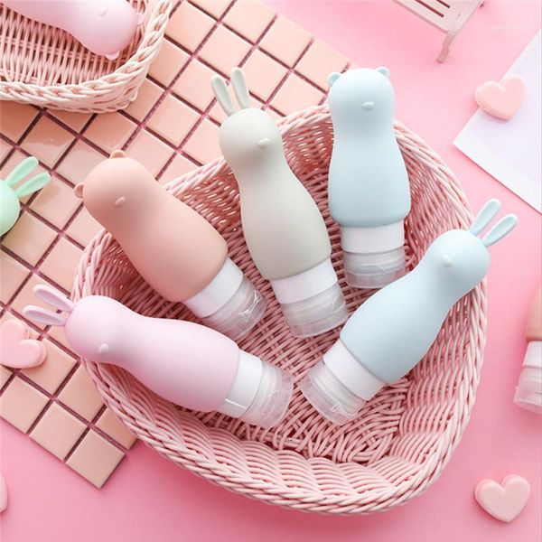 

1pc 90ml silicone refillable bottle travel shampoo bottle lotion travel packing press bottles portable cosmetic container1