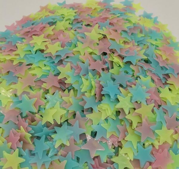 

3cm star 100pcs tv wall paper decorative painting pvc fluorescent luminous wall sticker luminous star sticker wmtvjhb dayupshop