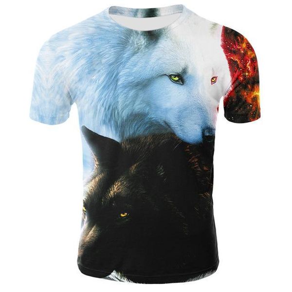 

animal male wolf 3d print shirts anime oversized hippie men clothing