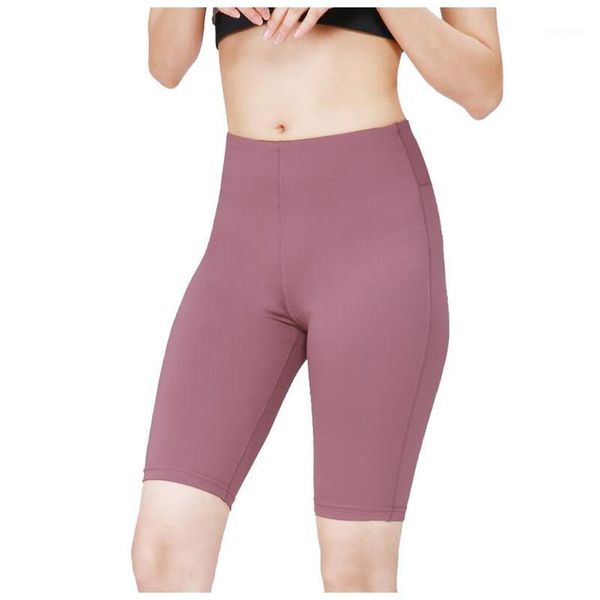 

yoga outfits women high waist tight sports elastic solid color fitness knee length pants leisure pantalones #dm1, White;red