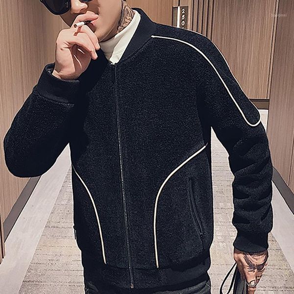 

imitate leather fur mink stuff increase down thickening easy jacket male chaqueta invierno abrigo largo hombre1, Black