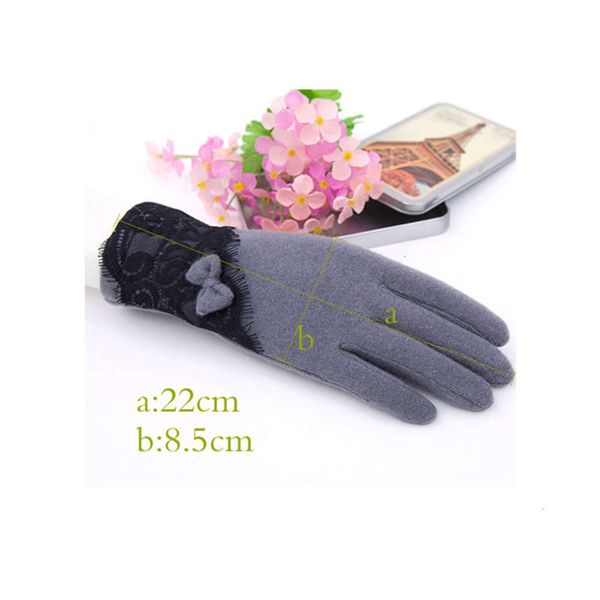 

knitted wool gloves women' in warm winter63nw, Blue;gray