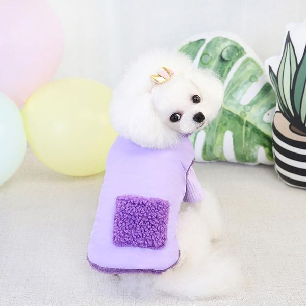 

dog apparel pet cat coats clothes thickening cotton-padded for autumn winter small and medium dogs warm with large pockets1