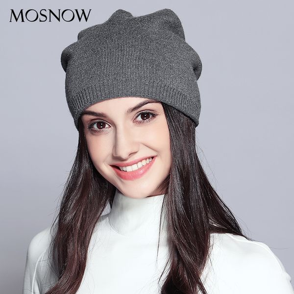 

women's hats knitted wool autumn winter casual brand new 2019 hat female skullies beanies t200211, Blue;gray