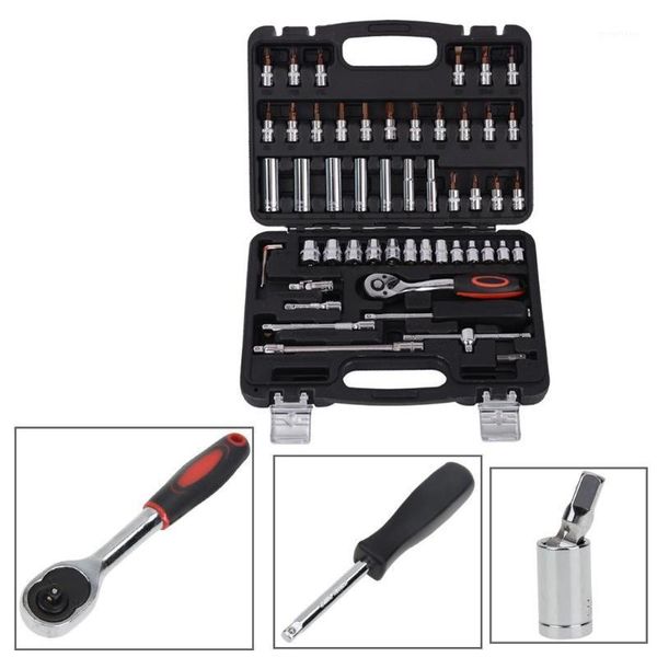 

53pcs adjustable socket set universal ratchet wrench set kit torque wrench car motorcycle bicycle repair tools spanner hand kit1