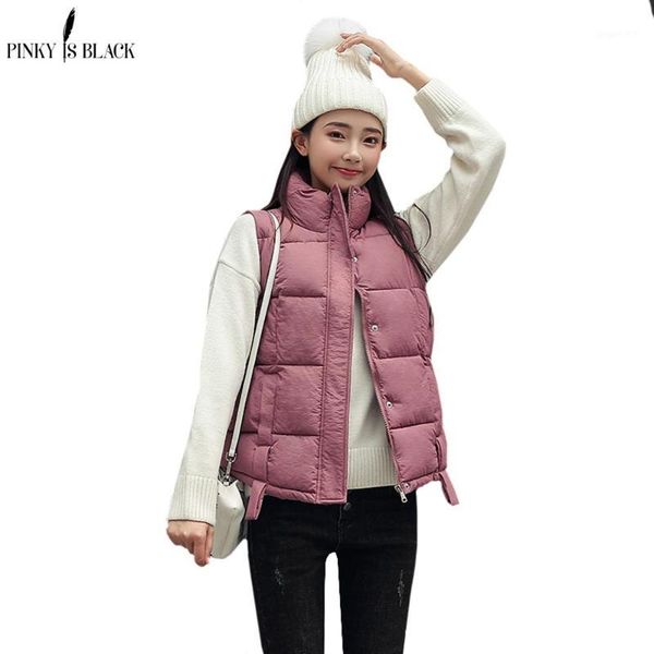 

pinkyisblack 2019 autumn winter cotton vest women ladies casual waistcoat female sleeveless short vest jacket slim warm coat1, Black;white