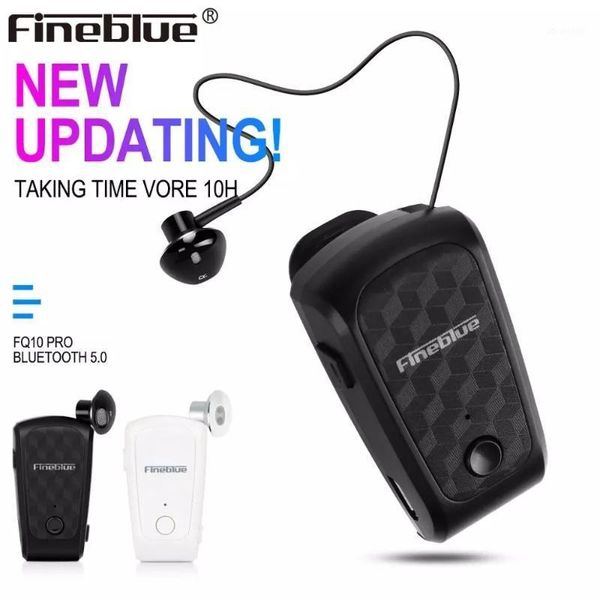 

fineblue fq-10 pro bluetooth 5.0 10 hours talking and music long time wireless retractable earbuds in-ear hand headset1