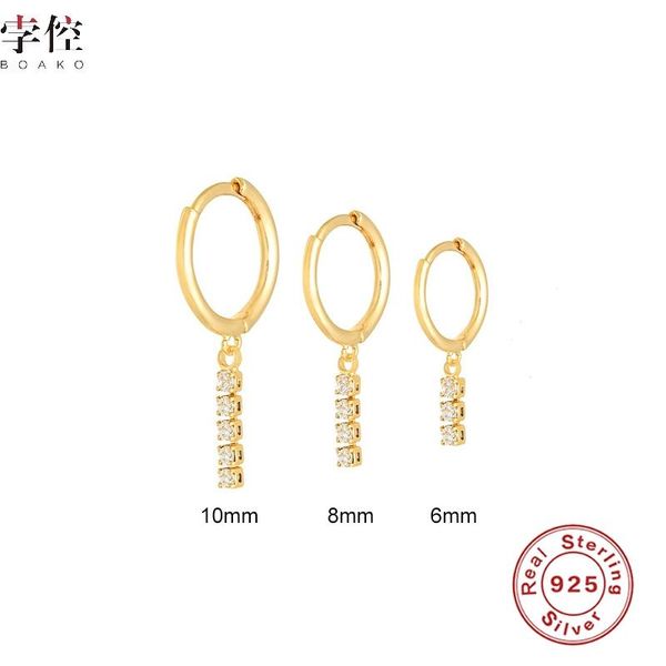 

hoop & huggie boako 3pcs s925 silver earrings for women fine jewelry cz piercing ohrringe gold earring brincos aretes party gifts, Golden;silver