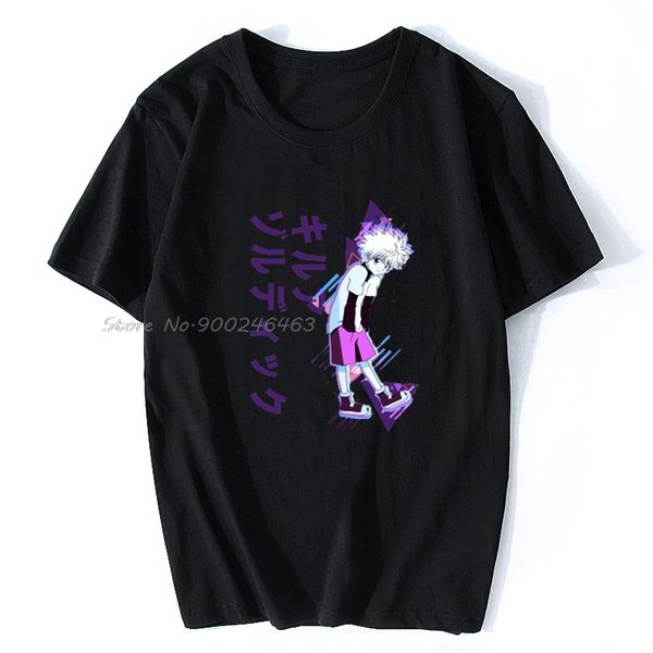 

спорт мужчины tshirt killua hunter x hunter футболка тенниска женщины футболка мужчины хлопок тис топы аниме harajuku