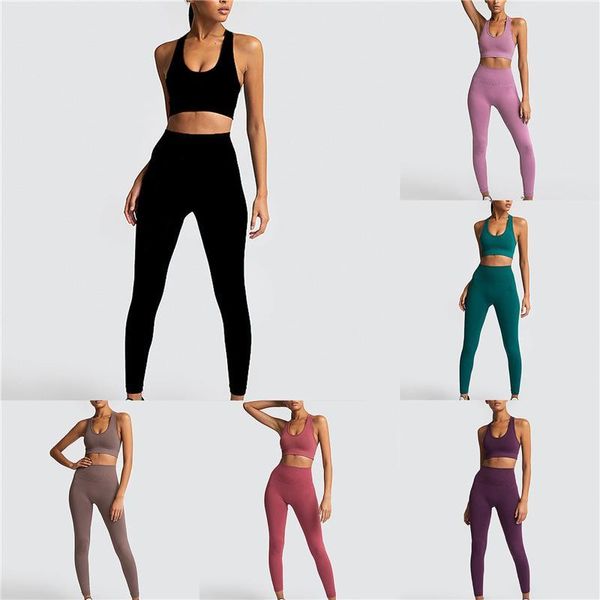 

2021 women's yoga set seamless sportswear 2-piece gym yoga clothes sports bra + leggings running wear skinny sports set suits, White;red