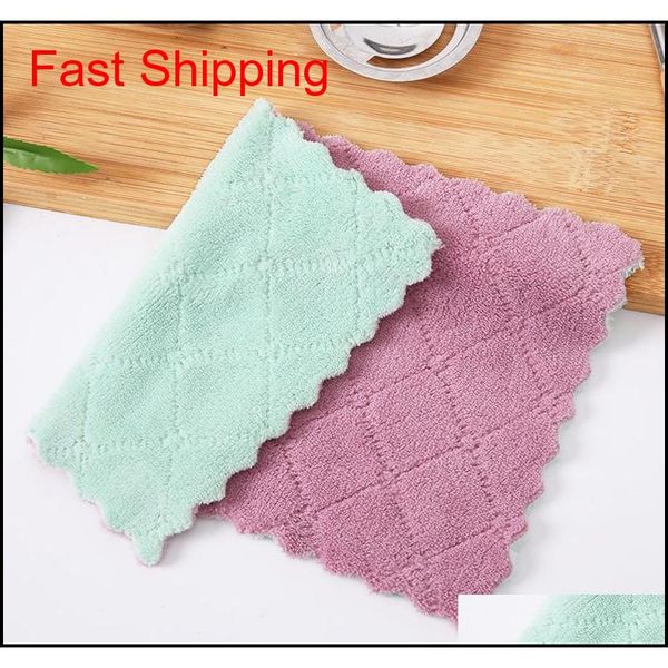 

thick coral velvet dish cloth clean cloth reusable scrub wash cloths home kitchen cleaning cloth qyljxf toys2010