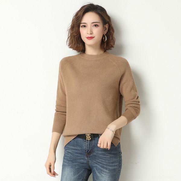 

новый сплошной цвет пуловер knitwearknitwear трикотажа осенью и зимой 2020 года твердая шея цвет команда пуловер свитер для случайных и с же, White;black