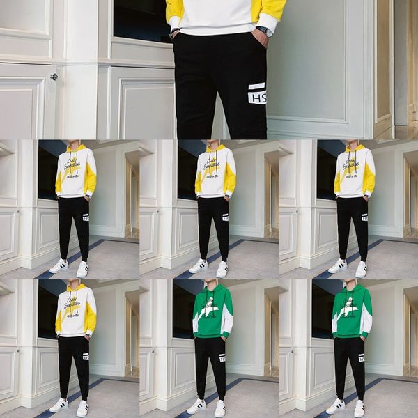 

rwxao мужского костюма весной и осенью свитер версии тенденции молодежь hoodie младших студентов высокого износа досуг спорт толстовка sweat, Black