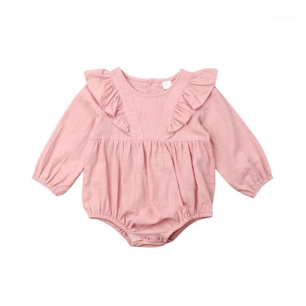 

infant baby girl ruffle long sleeve romper bodysuit jumpsuit clothes outfits1, Blue
