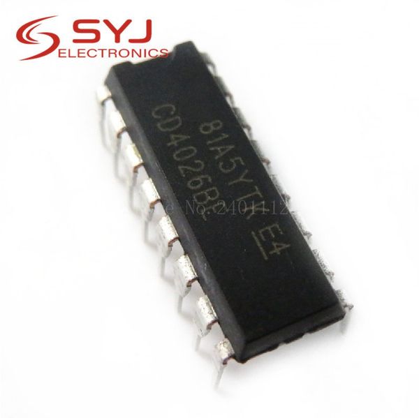 

10pcs / lot cd4026 cd4026be 4026 ic cmos counter decade divider dip-16 in stock