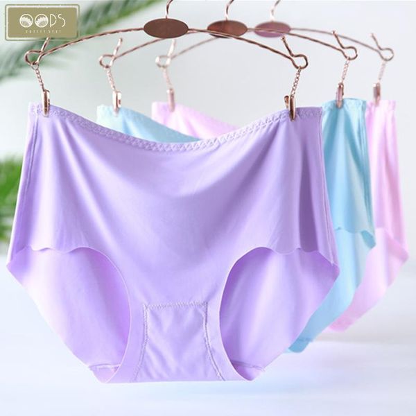 

3pcs/lot fashion women ice silk seamless panties ultra-thin underwear comfort intimates lingerie low-rise female briefs, Black;pink