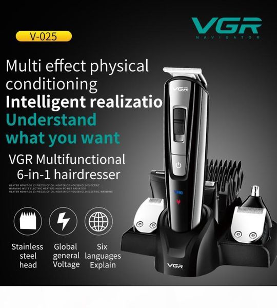 

vgr 5-in-1 hair clipper nose hair cleaner shaver cleanser shaving electric trimmer wireless rechargeable haircut