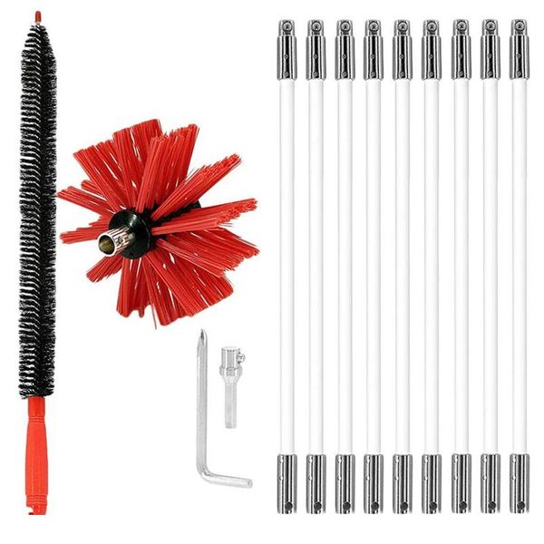 

1 set fireplace cleaning brush professional kitchen cleaning tool flue brush fireplace brush home chimney kitchen acc wmtegb