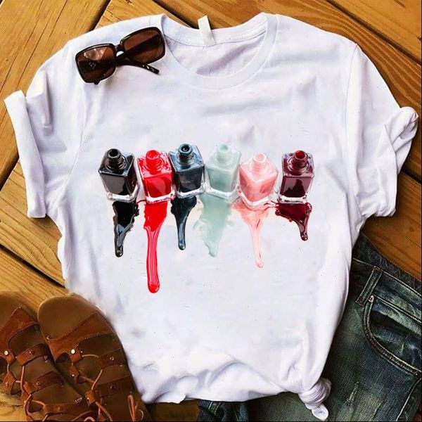 

women t womens 2021 graphic finger nail 3d make up lady 90s girl summer tshirt tee shirt female ladies clothes t, White