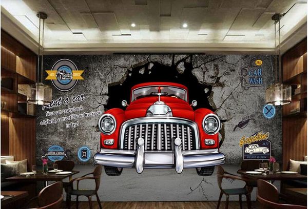 

custom p mural 3d wallpaper retro car loft restaurant living room home decor 3d wall muals wall paper for walls 3 d in rolls