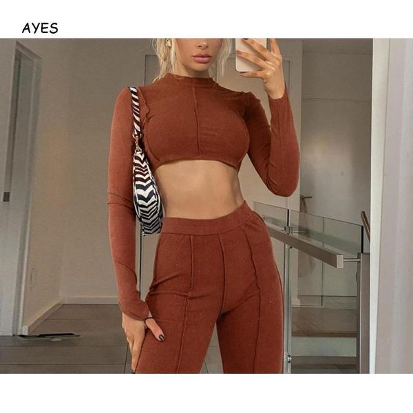 

женщины осень костюмы sexy длинным рукавом high street пересекающаяся backless top falre брюки костюм черный белый 2шт наборы женщина одежда, Gray