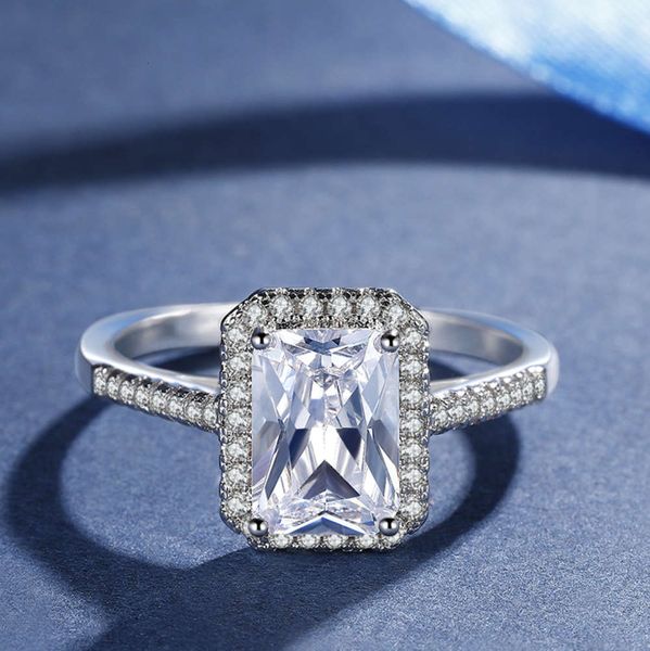 

Luxurys Designers Fashion Jz352 crown imitation Mossan stone ring long diamond high carbon Stone Engagement Wedding Couple diamond ring, Silver