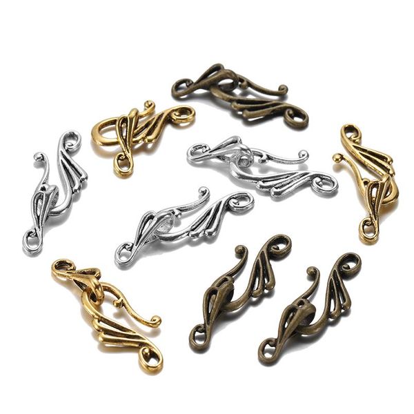 

10pcs antique bronze gold musical note shape zinc alloy toggle clasps hooks for necklace bracelet jewelry making supp wmttdz, Silver