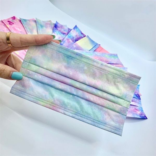 

disposable face masks 3 layers 95% melt blown cloth dust air anti pollution fashion print starry sky mask kids mouth masks 134 g2