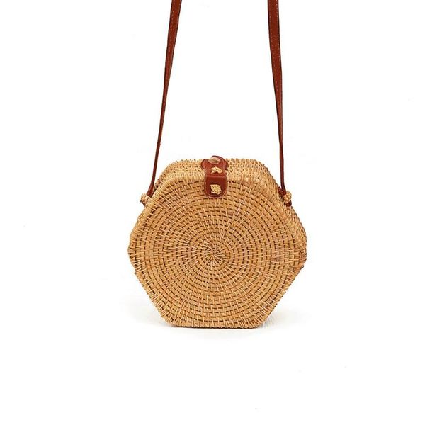 

handwoven ротанг сумки на ремне кожа ремни лето соломы природных chic круг сумка слинг сумка ручной работы пляж сумки плеча новый