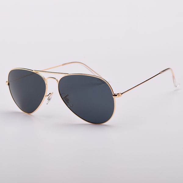 

classic pilot 58mm size sunglasses men women glass lens women men sun glasses uv400 feminin oculos includes all accessories, Black