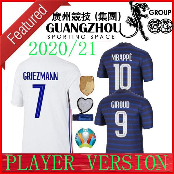 

2020 2021 player version soccer jerseys mbappe griezmann pogba 20 21 francia maillot de foot varane training football shirts, Black