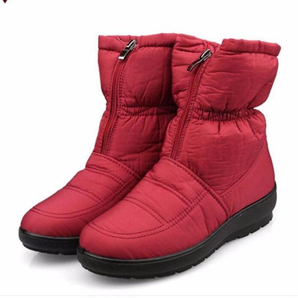 

2020 winter new snow boots plus size 35-42 solid waterproof shoes woman ankle boots for women thick fur cotton shoes, Black