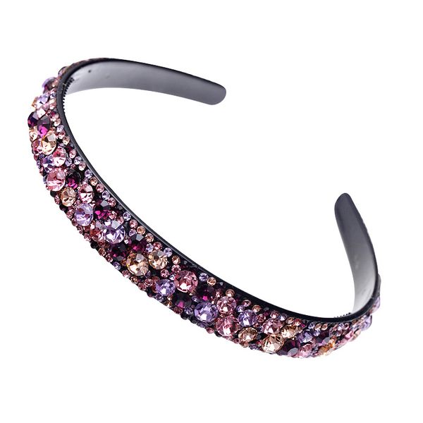 

lma hair ornament hand shining czech le water full drill hairband 2 cm headband headdress hairpin m, Silver