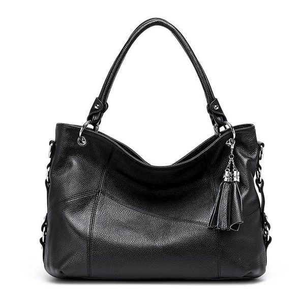 

shoulder bags 2021 tassel women's handbags designer soft genuine leather casual totes elegant hobo ladies crossbody big