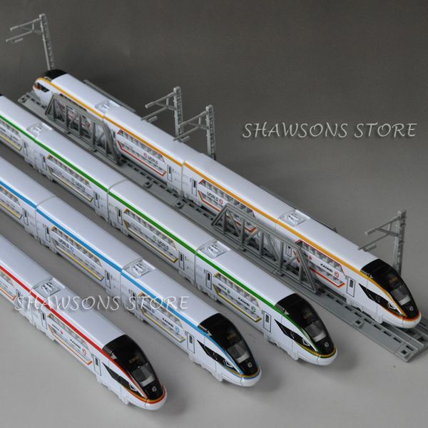 

double high diecast decker crh model speed toys train railway pull back w/ track